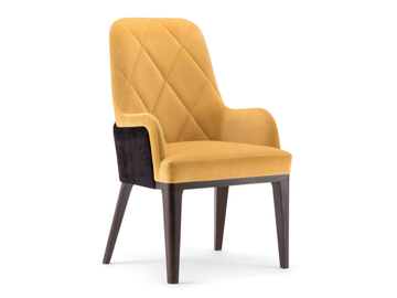 GILL - Tufted fabric armchair with armrests high-back by Tirolo - view 3