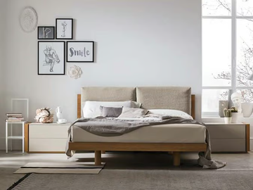 NIKKI - Eco-leather double bed with upholstered headboard by Tomasella - view 3