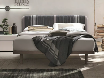 PLAID - Double bed with upholstered headboard by Tomasella - view 2