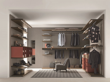 PRATICO SYSTEM - Sectional wooden walk-in wardrobe with integrated lighting by Tomasella - view 2