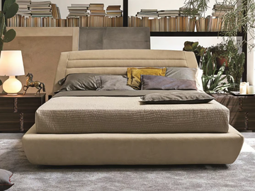 SEVILLE - Upholstered leather double bed by Tomasella - view 2