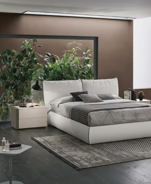 SOGNO - Upholstered leather double bed by Tomasella - view 3