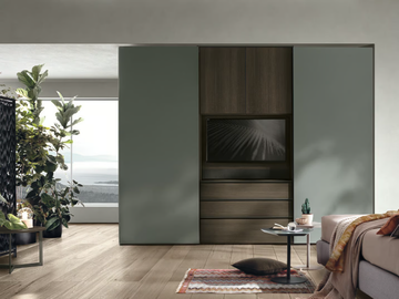 GOLA + VISTA - Wooden wardrobe with built-in TV by Tomasella - view 2