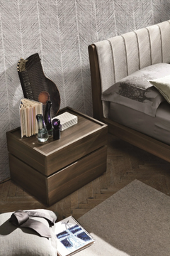 LIZ - Oak double bed with upholstered headboard by Tomasella - view 3