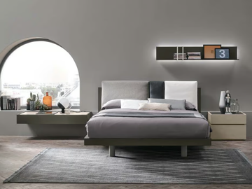 NIKKI - Eco-leather double bed with upholstered headboard by Tomasella - view 2