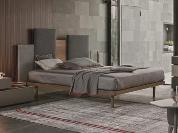 SKYLINE - Wooden double bed with high headboard by Tomasella - view 2