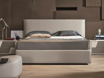 ZENO - Upholstered leather double bed by Tomasella - view 3