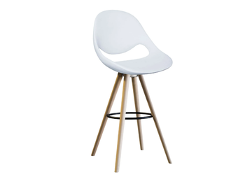 LITTLE MOON SOFT TOUCH - High polyurethane stool with footrest by Tonon - view 2