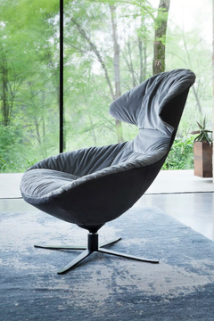 LOFT SOFT UPHOLSTERED - Upholstered leather armchair with headrest by Tonon - view 3