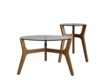 LIBRA - Round wood and glass coffee table by Tonon - view 3