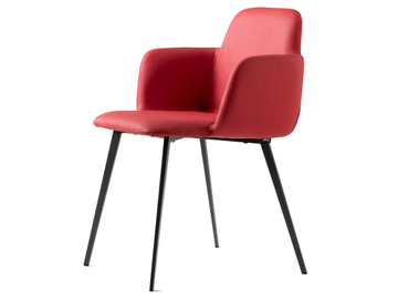 BARDOT MET - Leather chair with armrests by TrabA' - view 2