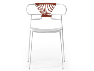 GENOA CROSS - Stackable metal and beech chair by TrabA' - view 2