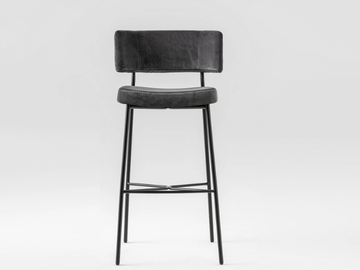 MARLEN - Fabric stool with footrest with back by TrabA' - view 2