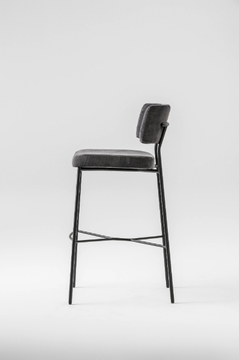 MARLEN - Fabric stool with footrest with back by TrabA' - view 3