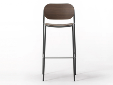 METIS WOOD - High wooden stool with back by TrabA' - view 2