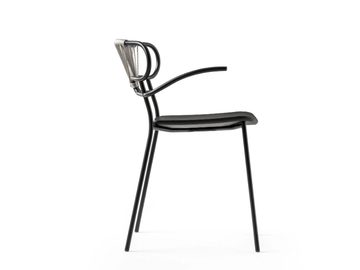 GENOA CROSS - Metal chair with armrests open back by TrabA' - view 3