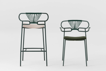 GENOA CROSS - Metal chair with armrests with integrated cushion by TrabA' - view 3