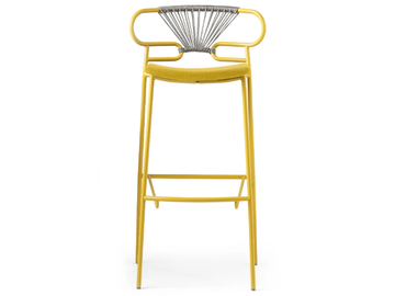 GENOA CROSS - Metal stool with back with integrated cushion by TrabA' - view 2