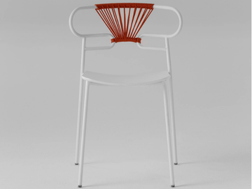 GENOA CROSS - Stackable metal and beech chair by TrabA' - view 3