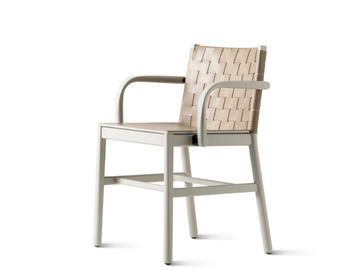 JULIE - Leather chair with armrests by TrabA' - view 2