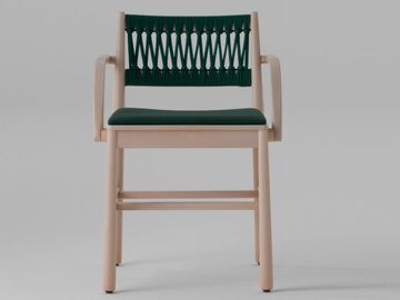 JULIE - Beech chair with armrests with integrated cushion by TrabA' - view 3