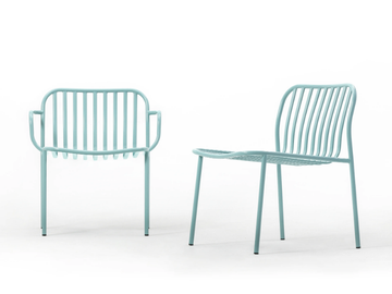 METIS LINE - Metal easy chair with armrests by TrabA' - view 3