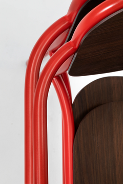 METIS WOOD - Stackable wooden easy chair with armrests by TrabA' - view 3