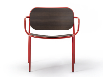 METIS WOOD - Stackable wooden easy chair with armrests by TrabA' - view 2