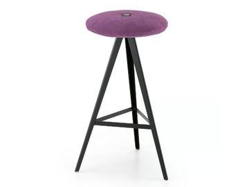AKY - Upholstered fabric barstool by TrabA' - view 2