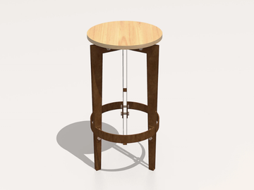 LEGGERO - High Corten™ stool with footrest by TrackDesign - view 2