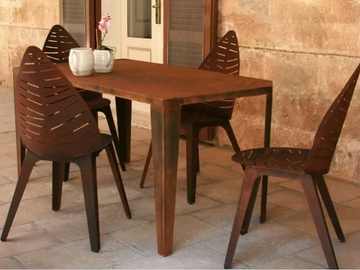 LILA_001 - Rectangular Corten™ garden table by TrackDesign - view 2