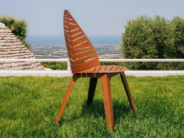 LILA - Corten™ garden chair by TrackDesign - view 2