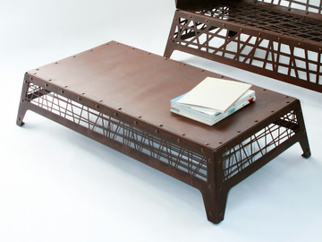 MIKADO - Rectangular Corten™ garden side table by TrackDesign - view 2