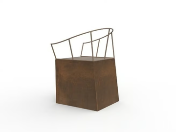 NEBIDA - Corten™ chair open back by TrackDesign - view 2