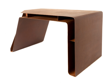 TAPE - Rectangular Corten™ writing desk by TrackDesign - view 3