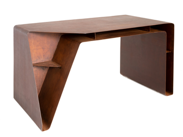 TAPE - Rectangular Corten™ writing desk by TrackDesign - view 2