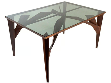 TREE X - Rectangular Corten™ table by TrackDesign - view 3