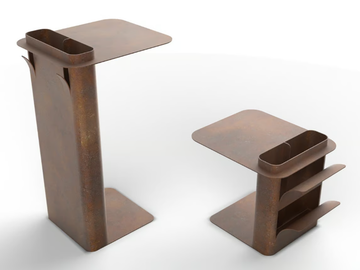 DAD - Corten™ coffee table with integrated magazine rack by TrackDesign - view 3
