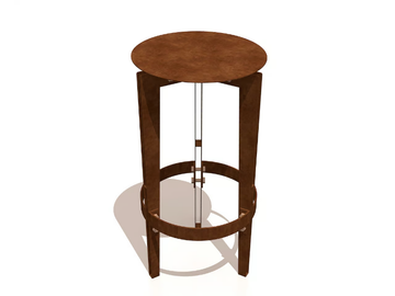 LEGGERO - High Corten™ stool with footrest by TrackDesign - view 2