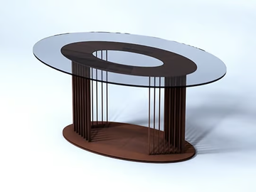 OVOV - Oval glass and steel living room table by TrackDesign - view 3