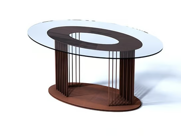 OVOV - Oval glass and steel living room table by TrackDesign - view 2