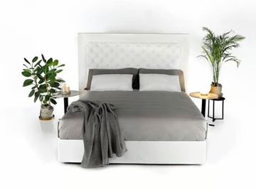JAMES - Leather double bed with tufted headboard by Tremolada - view 2