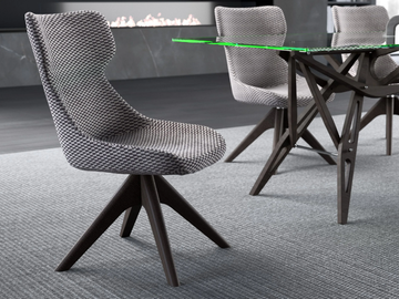 CAMILA - Upholstered trestle-based fabric chair by Tremolada - view 2