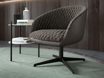 DUA - With 4-spoke base fabric easy chair with armrests by Tremolada - view 2