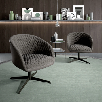 DUA - With 4-spoke base fabric easy chair with armrests by Tremolada - view 3