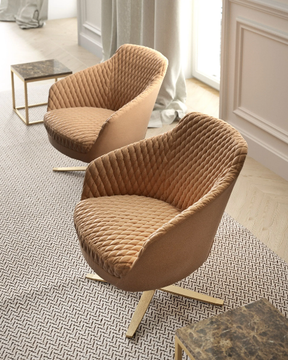 KATY - With 4-spoke base fabric easy chair with armrests by Tremolada - view 3