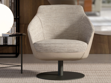 KATY - Swivel fabric easy chair with armrests by Tremolada - view 2