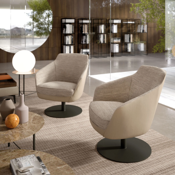 KATY - Swivel fabric easy chair with armrests by Tremolada - view 3