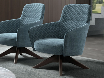 LEXY - Trestle-based fabric armchair with armrests by Tremolada - view 2