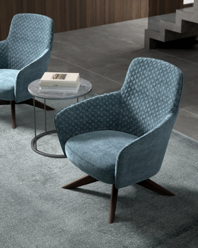 LEXY - Trestle-based fabric armchair with armrests by Tremolada - view 3
